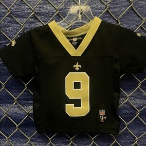 NFL Kids Black and Gold Jersey with Number 9 New Orleans Saints